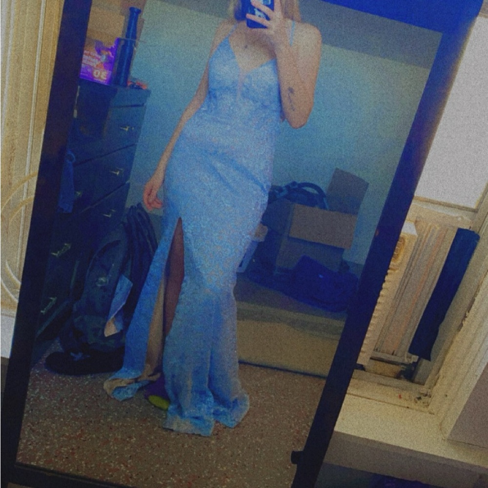 Light blue prom dress